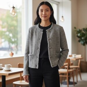 Express Heavy Textured Gray Cardigan